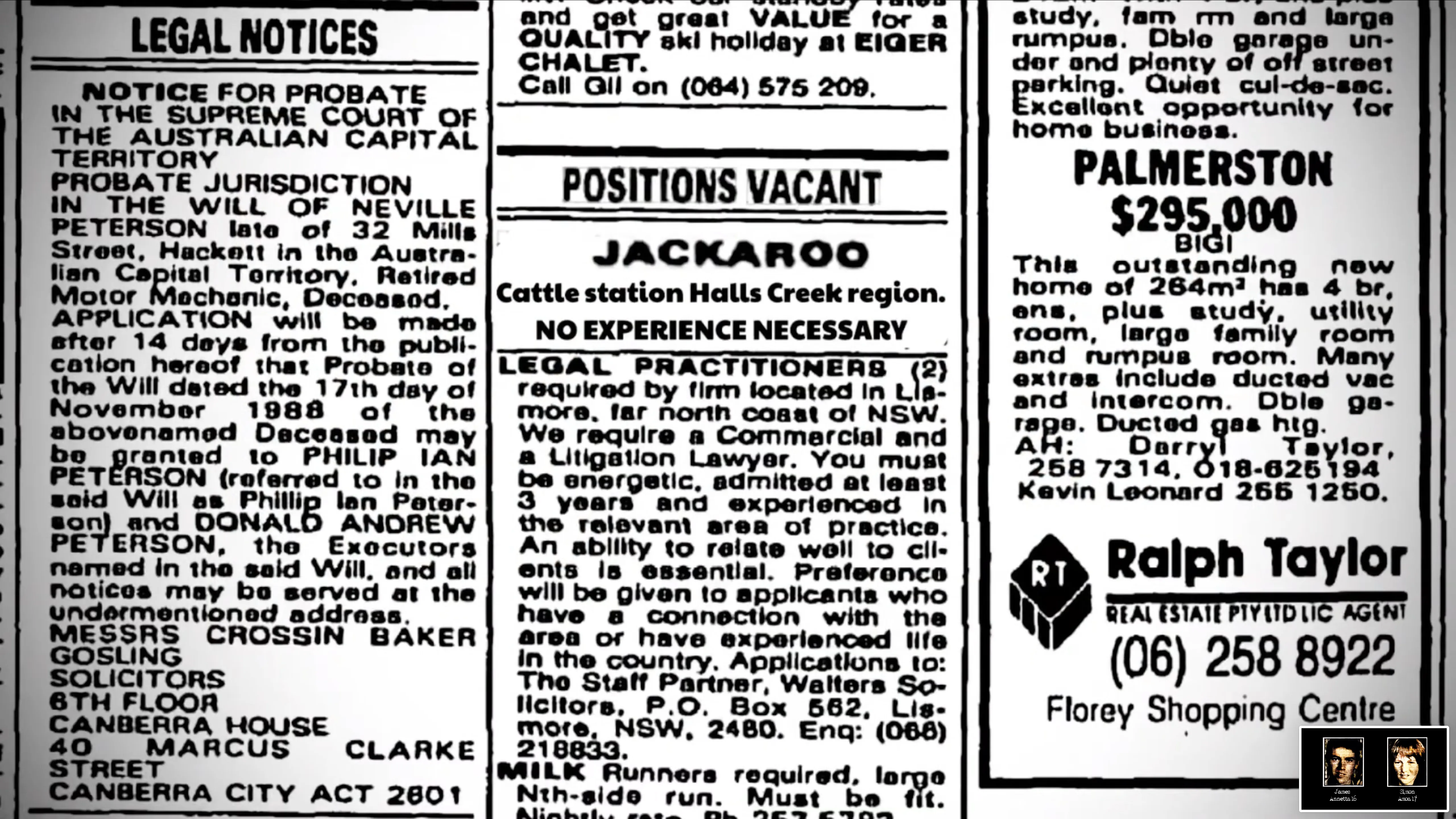 Jackaroos newspaper ad