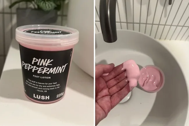 pink peppermint foot lotion lush