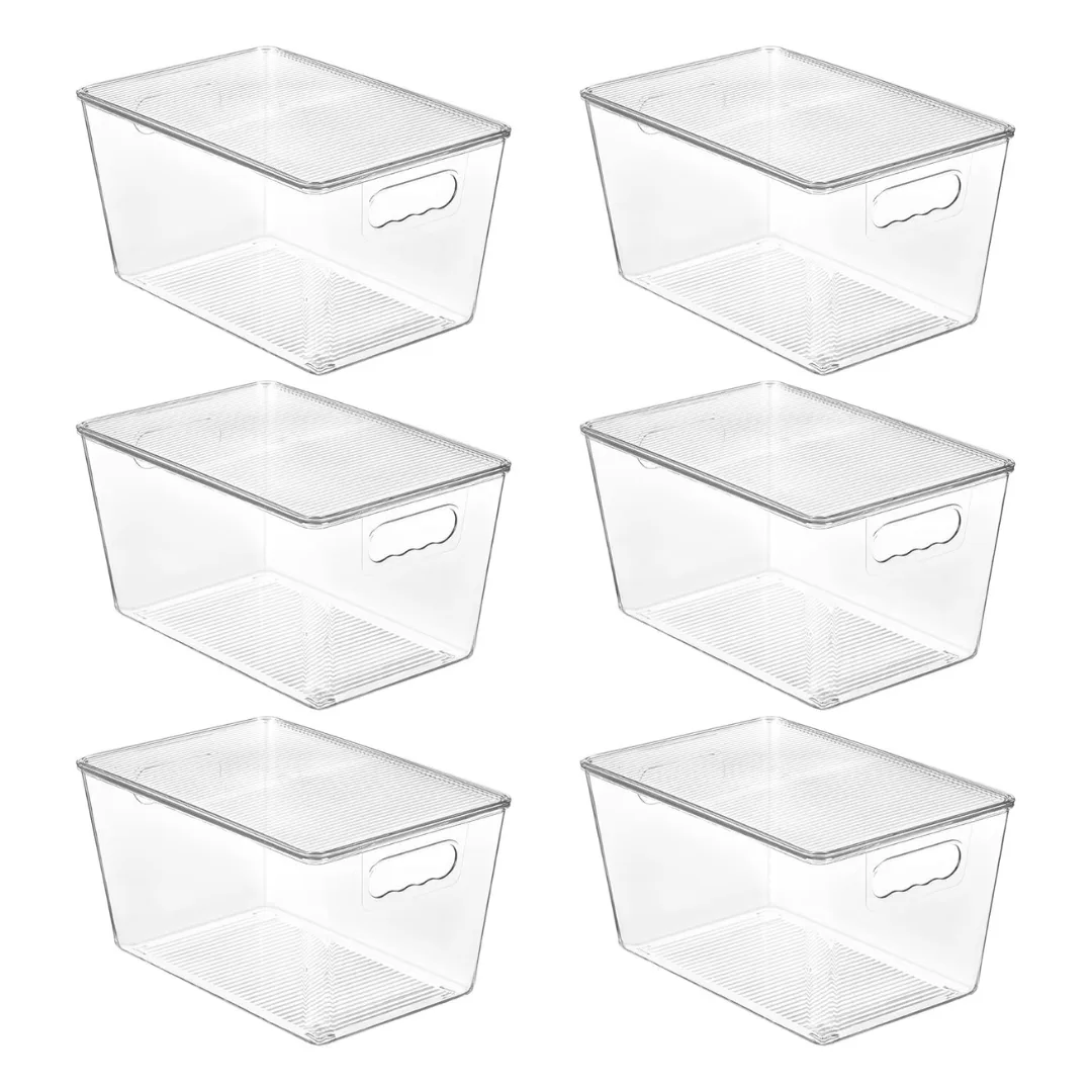 6 Pack Clear Stackable Storage Bins on sale at Amazon ahead of Prime Day deals.