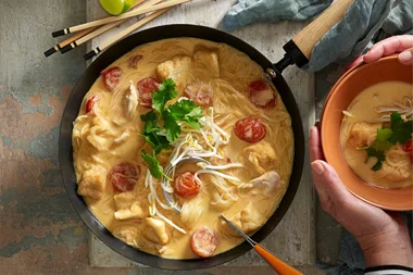 Warm up with this tasty Chicken and Tofu Laksa