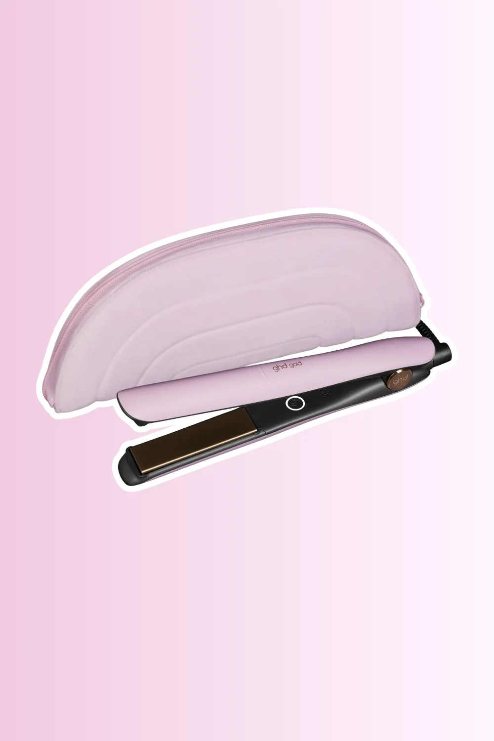 ghd gold hair straightener brush in pink sorbet collection
