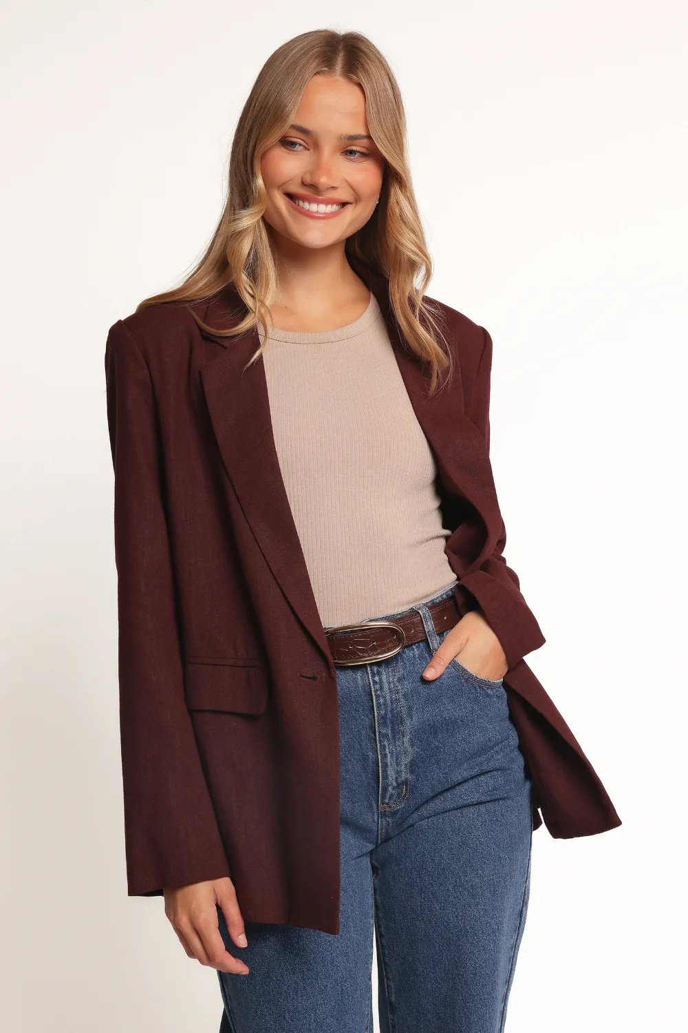 petal and pup rhodes oversized blazer in espresso
