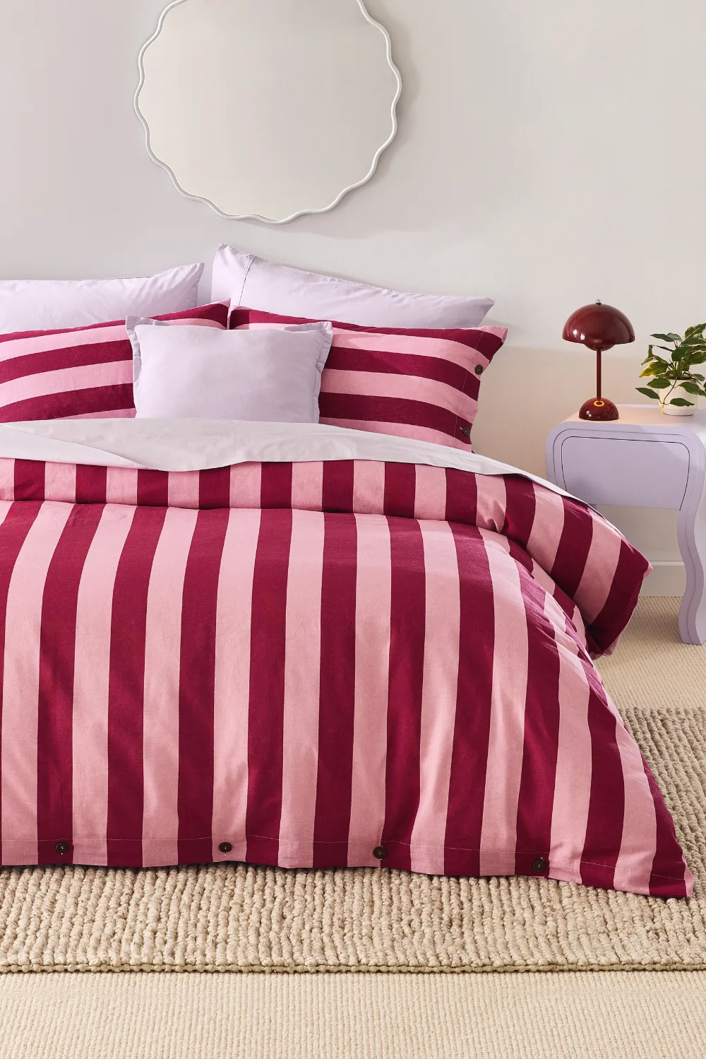 kmart pink and red quilt cover set