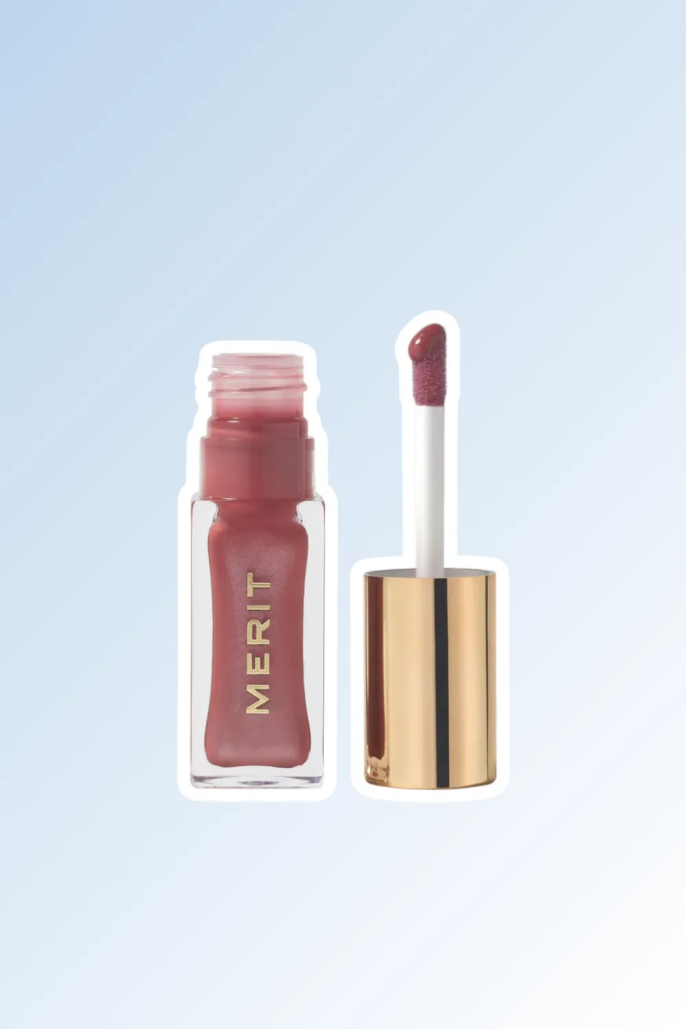 merit beauty Shade Slick Tinted Lip Oil in Twin Set