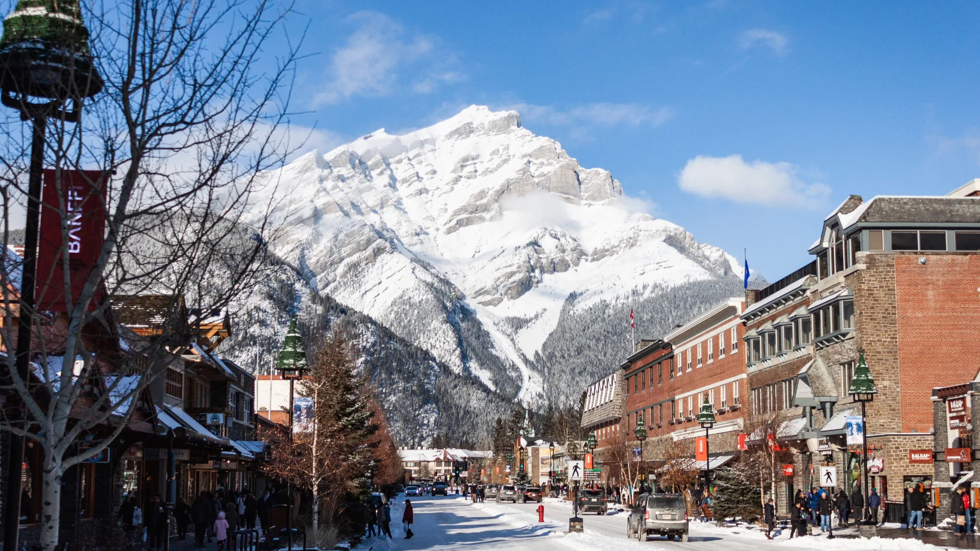 Banff town in winter