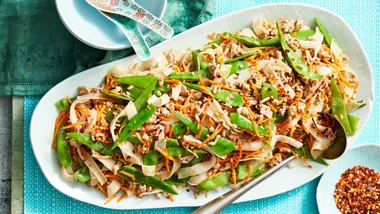 Ginger pork noodle stir fry