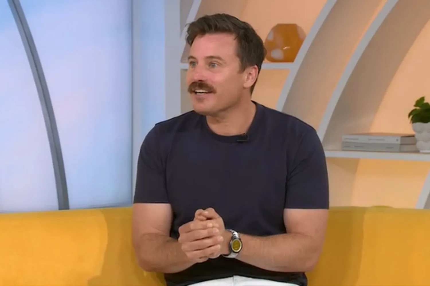 James Tobin delivering baby news live on Weekend Sunrise