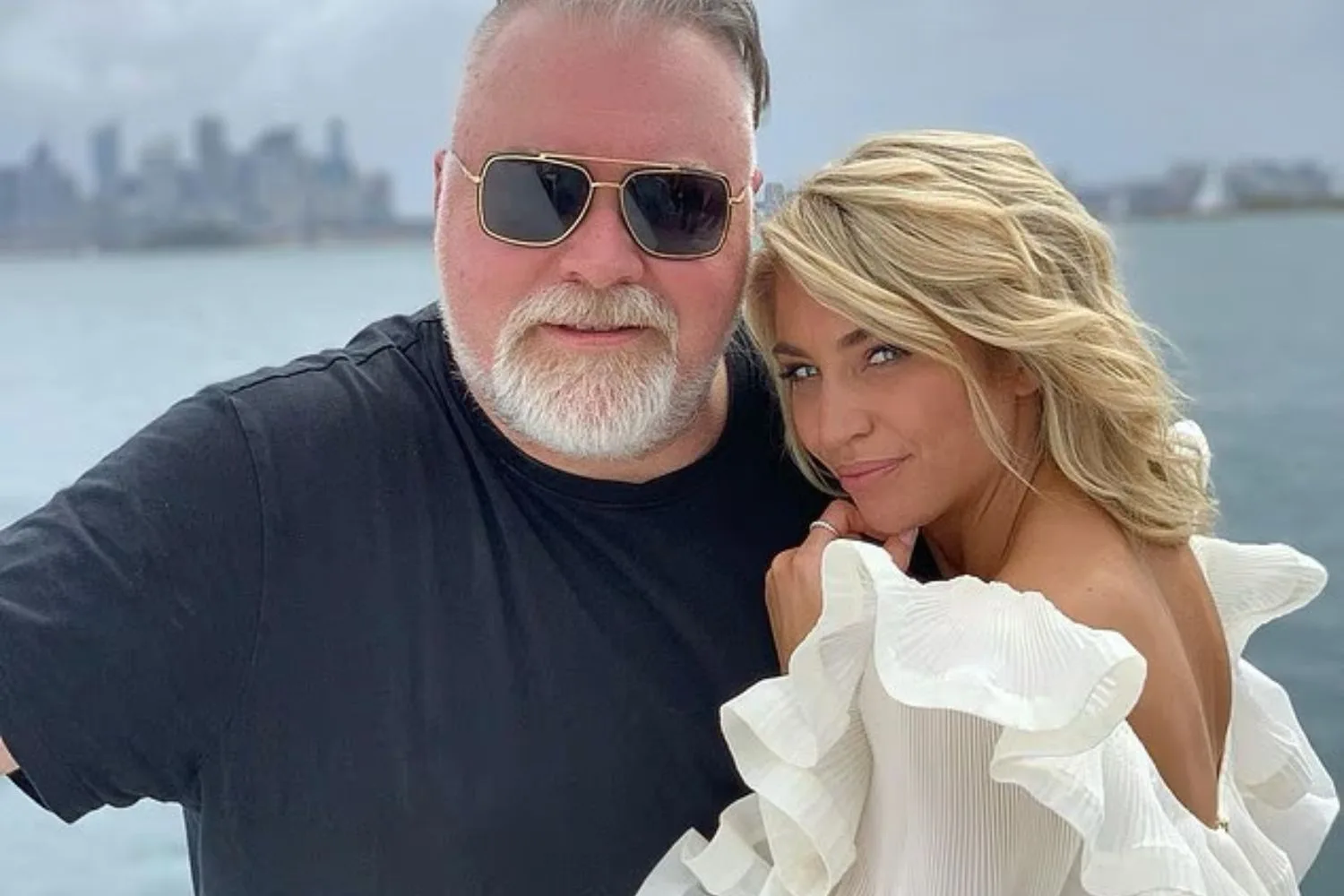 Kyle Sandilands poses for a photo with wife Tegan Kynaston