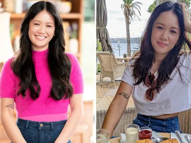 Natalie Tran on the set of The Great Australian Bake Off and at a cafe