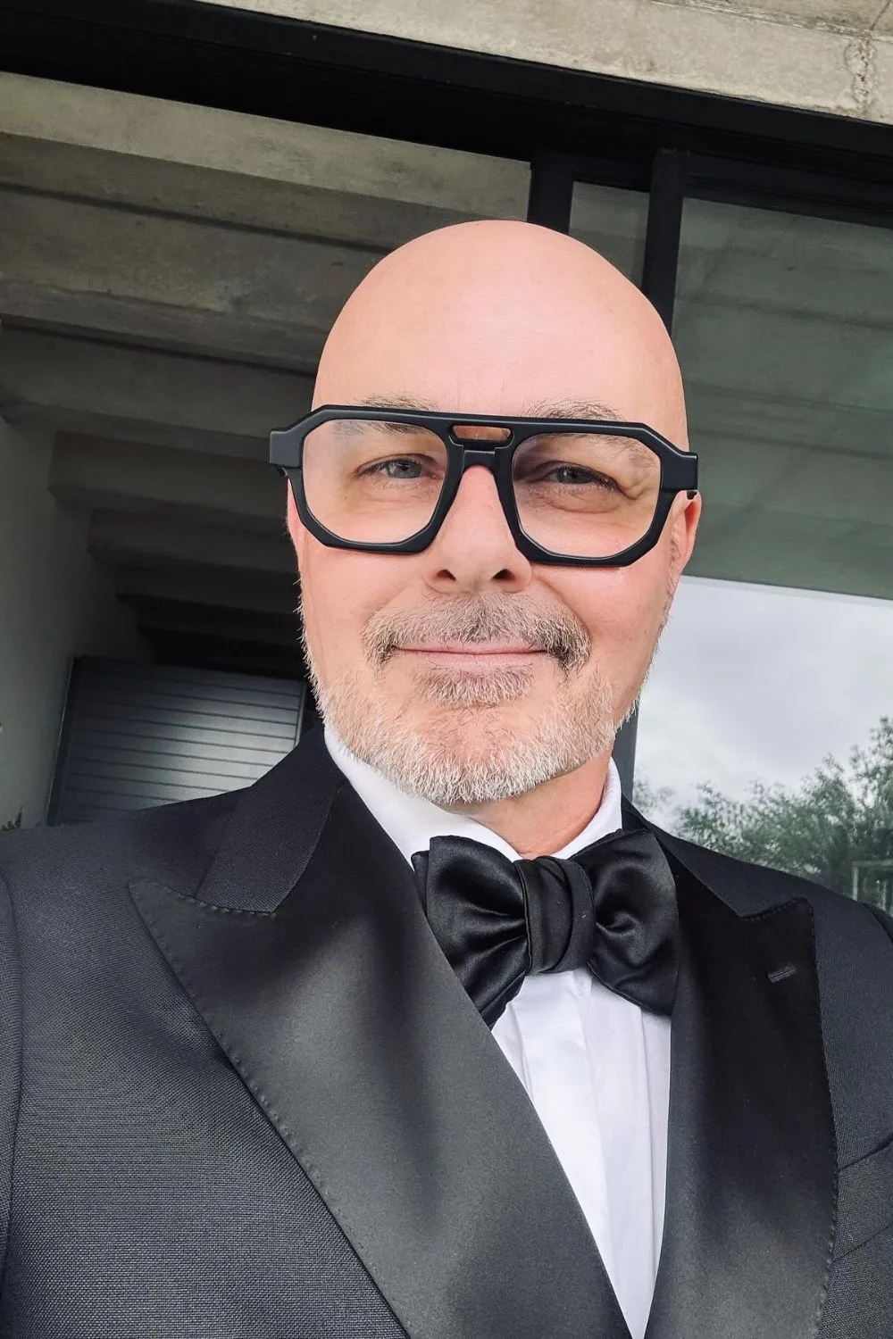 Neale Whitaker is pictured in a tuxedo