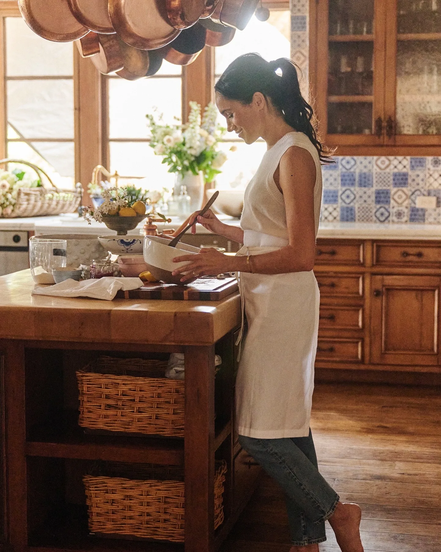 Meghan Markle in her kitchen