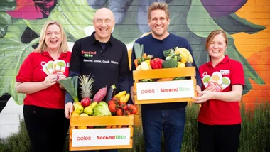 SecondBite Winter Appeal - CEO Daniel Moorfield with Chef Curtis Stone and Coles team members
