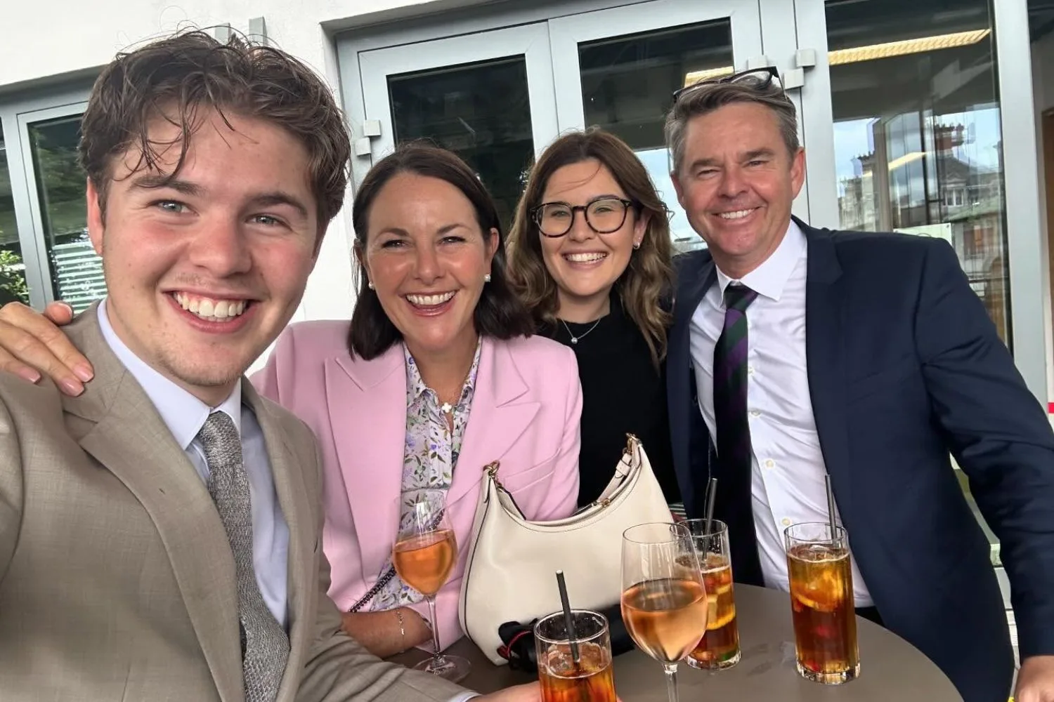 Todd Woodbridge is pictured with his wife and children