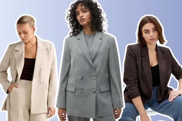 three models wearing blazers