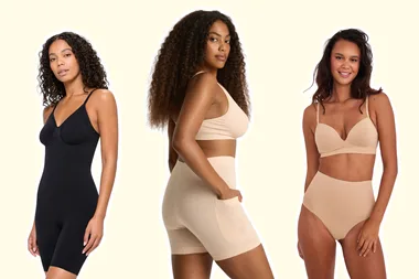 three models wearing shapewear