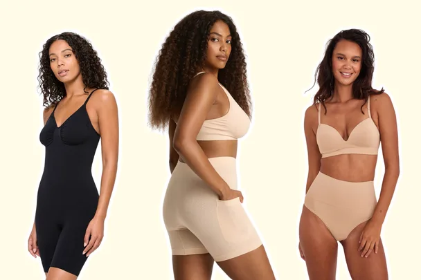 three models wearing shapewear