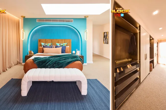 Han and Can main bedroom and walk in robe the block