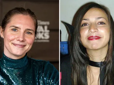 Amanda Knox, left, and Meredith Kercher, right