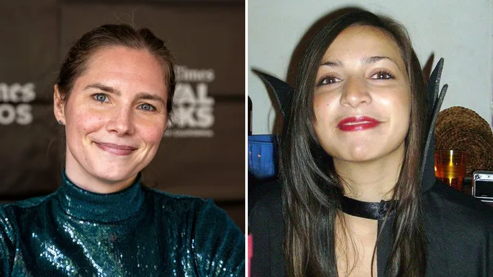 Amanda Knox, left, and Meredith Kercher, right