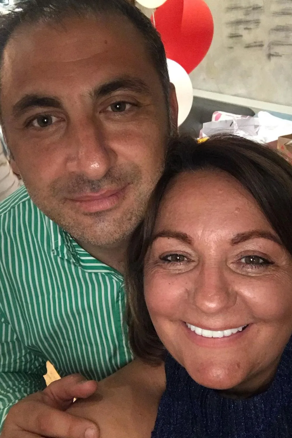 Anastasia poses for a selfie with partner Gabriel 