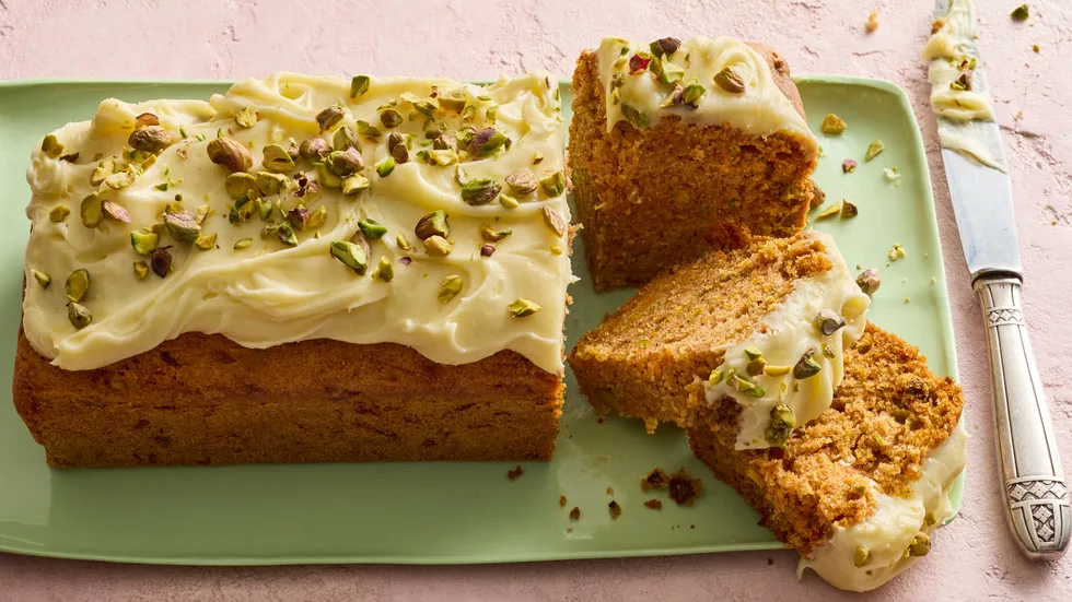 Carrot and pistachio loaf