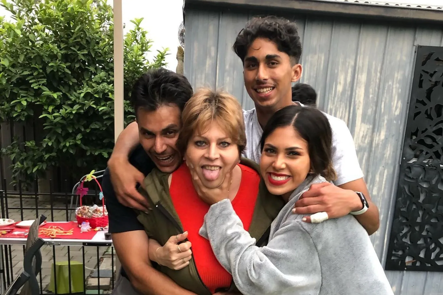The Delpechitra family kids pose with their mum Tracey