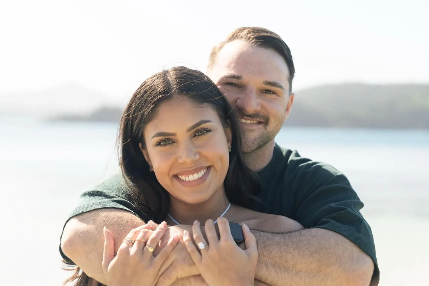 Vestal poses with her engagement ring with partner Ben