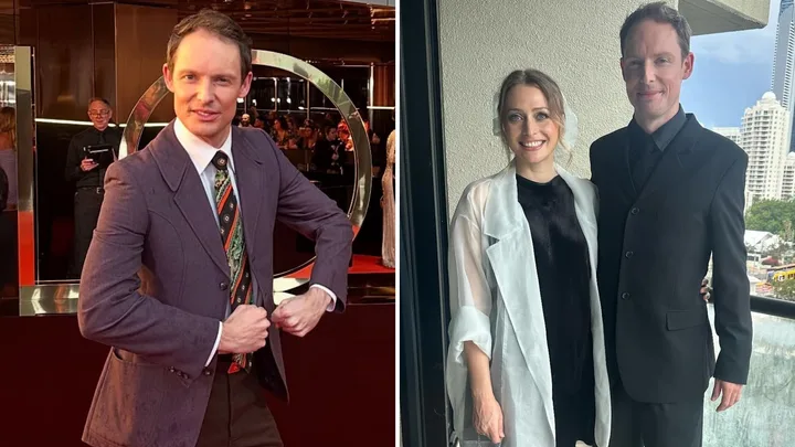 Guy Montgomery at The Logies and with his partner Chelsie
