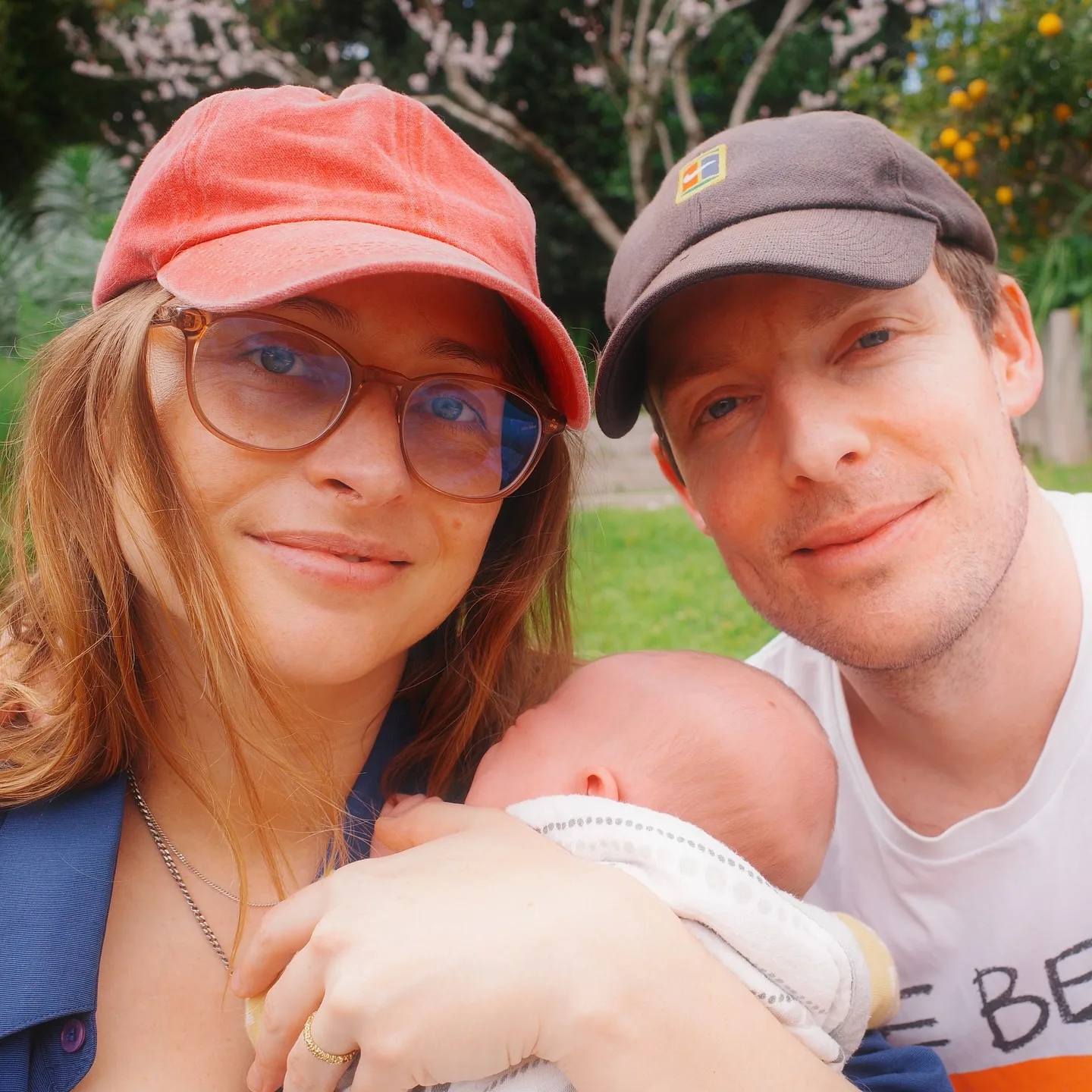 Guy Montgomery  Chelsie Preston Crayford and their baby