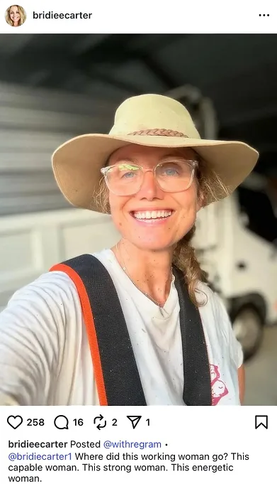 Bridie Carter Instagram post