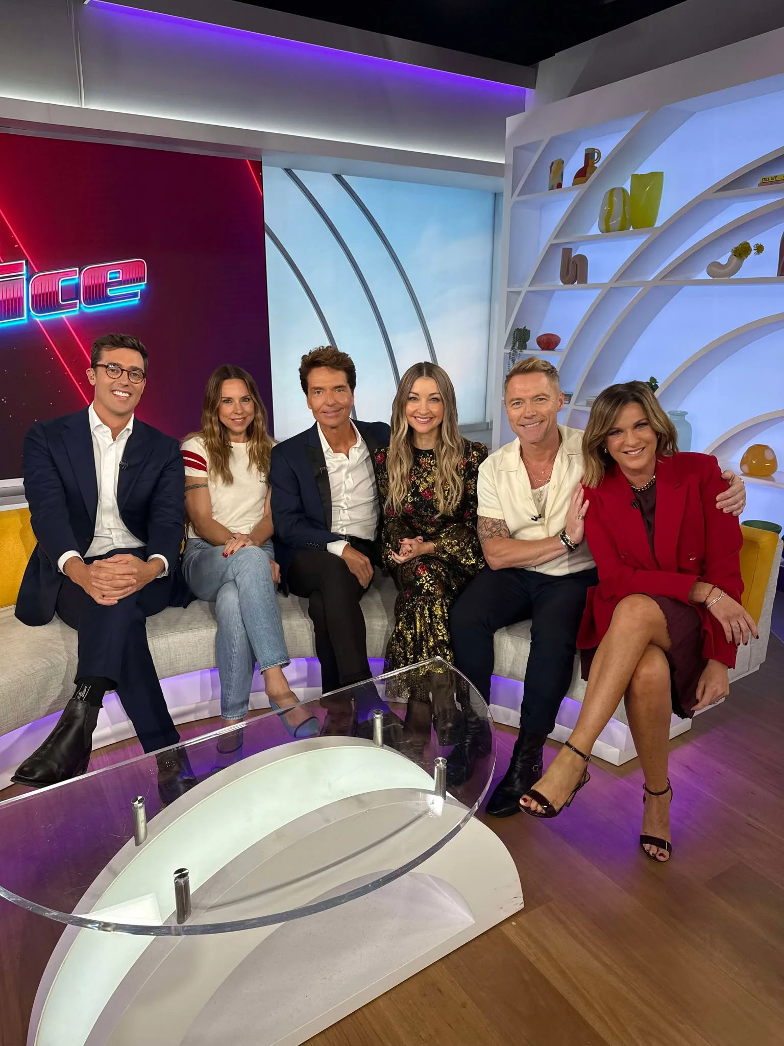 The Voice Australia coaches together on the set of Sunrise