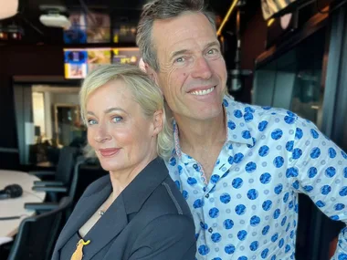 Jonesy and Amanda together, and Amanda solo in the radio studio