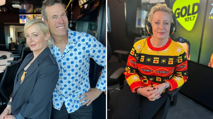 Jonesy and Amanda together, and Amanda solo in the radio studio