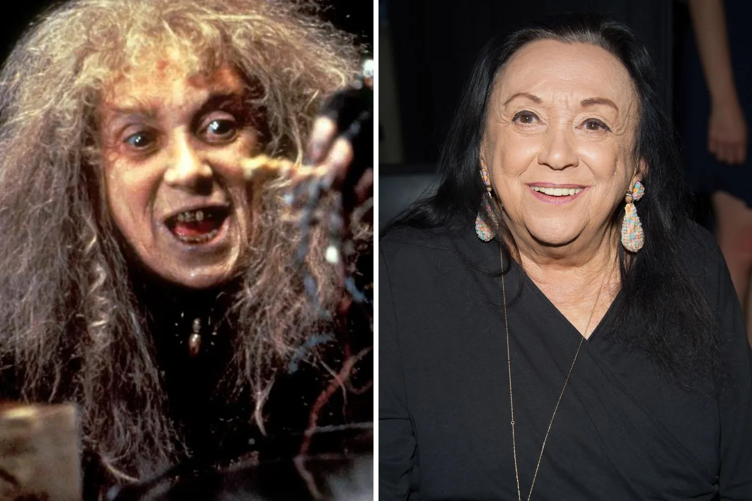 Judith Malina as Grandmana in The Addams Family and pictured in 2011.