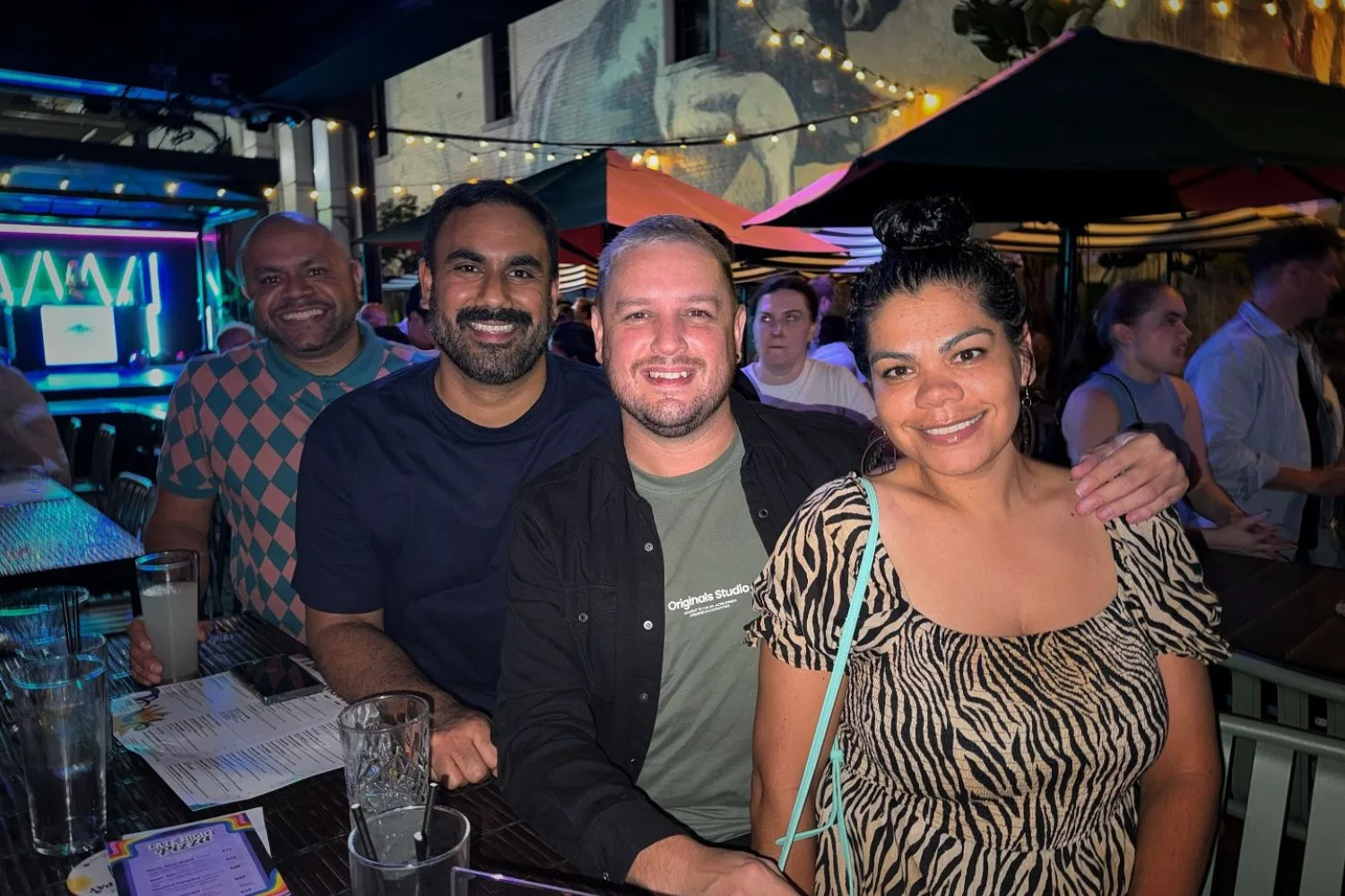 Mia, Kevin, Bob and Jared together on a night out