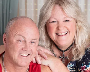Gogglebox stars Lee and Keith together and, right, Keith in hospital