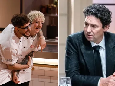 MKR's Simone and Viviana, left, and Colin Fassnidge, right