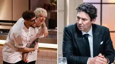 MKR's Simone and Viviana, left, and Colin Fassnidge, right