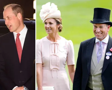 Peter Phillips with his fiancee Harriet Sperling and Prince William with wife Kate