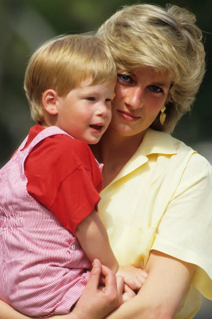 Princess Diana and Prince Harry as a child