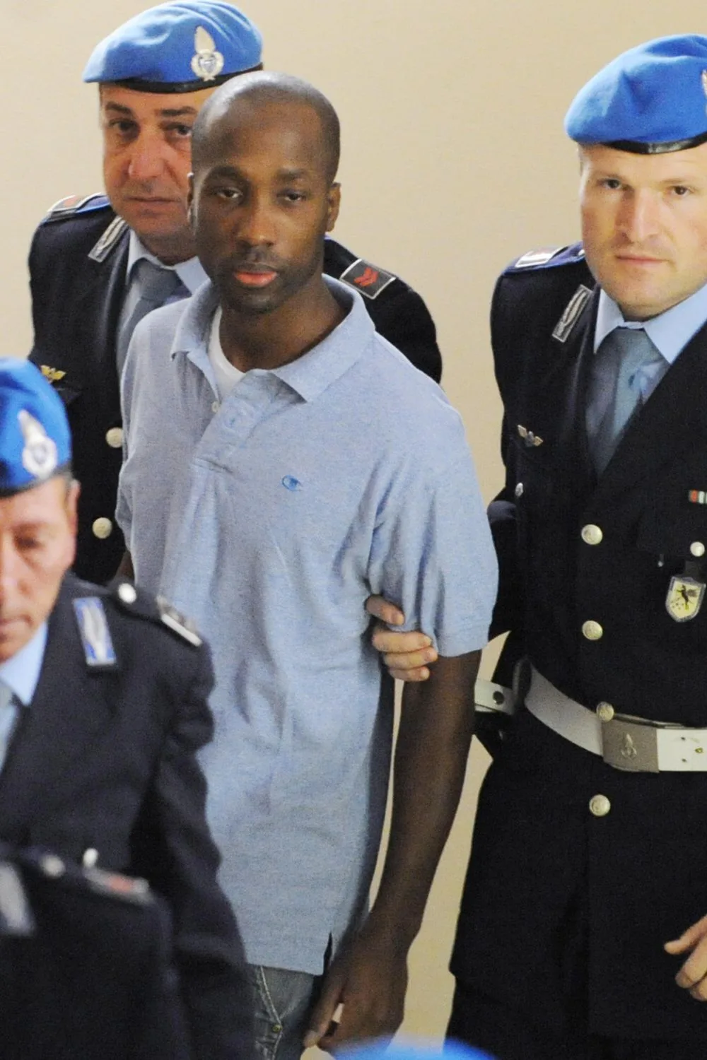 Rudy Guede arrives at a court hearing