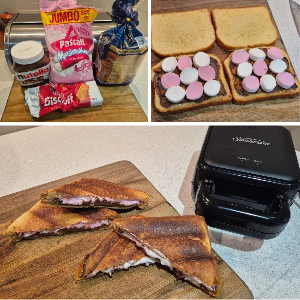 The process of making S'mores Toasties