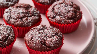 Two-ingredient red velvet coconut cupcakes
