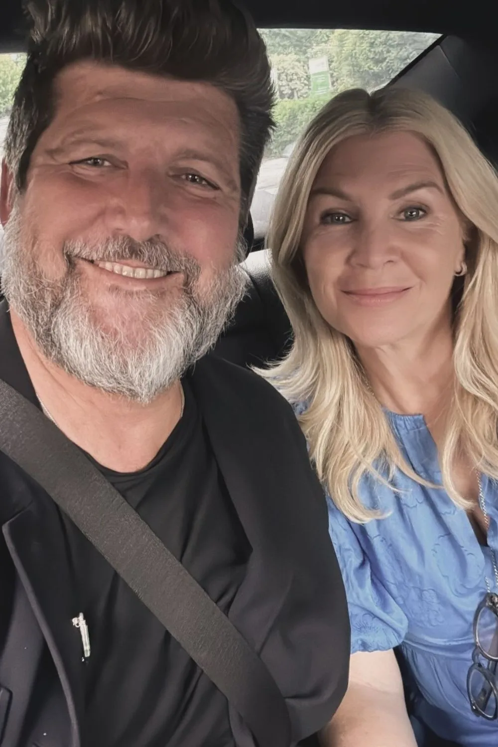 Yvonne Connolly pictured with the cameraman she found love with, John Conroy, sitting together in a car