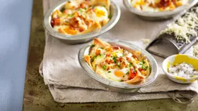Egg and bacon pies