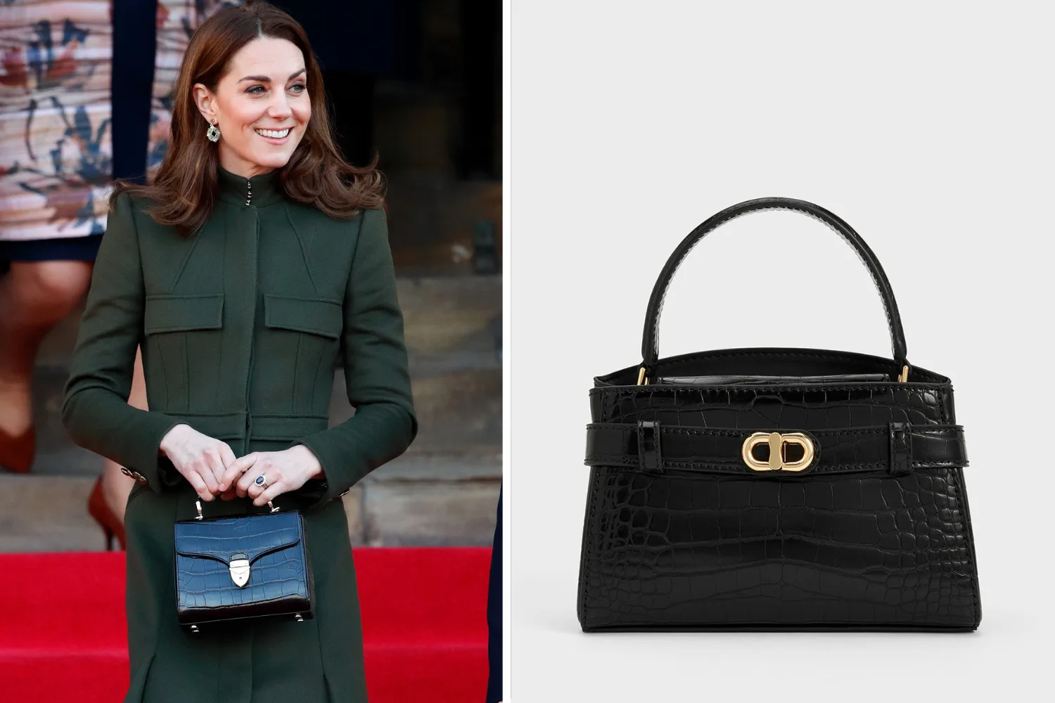 kate middleton and black handbag