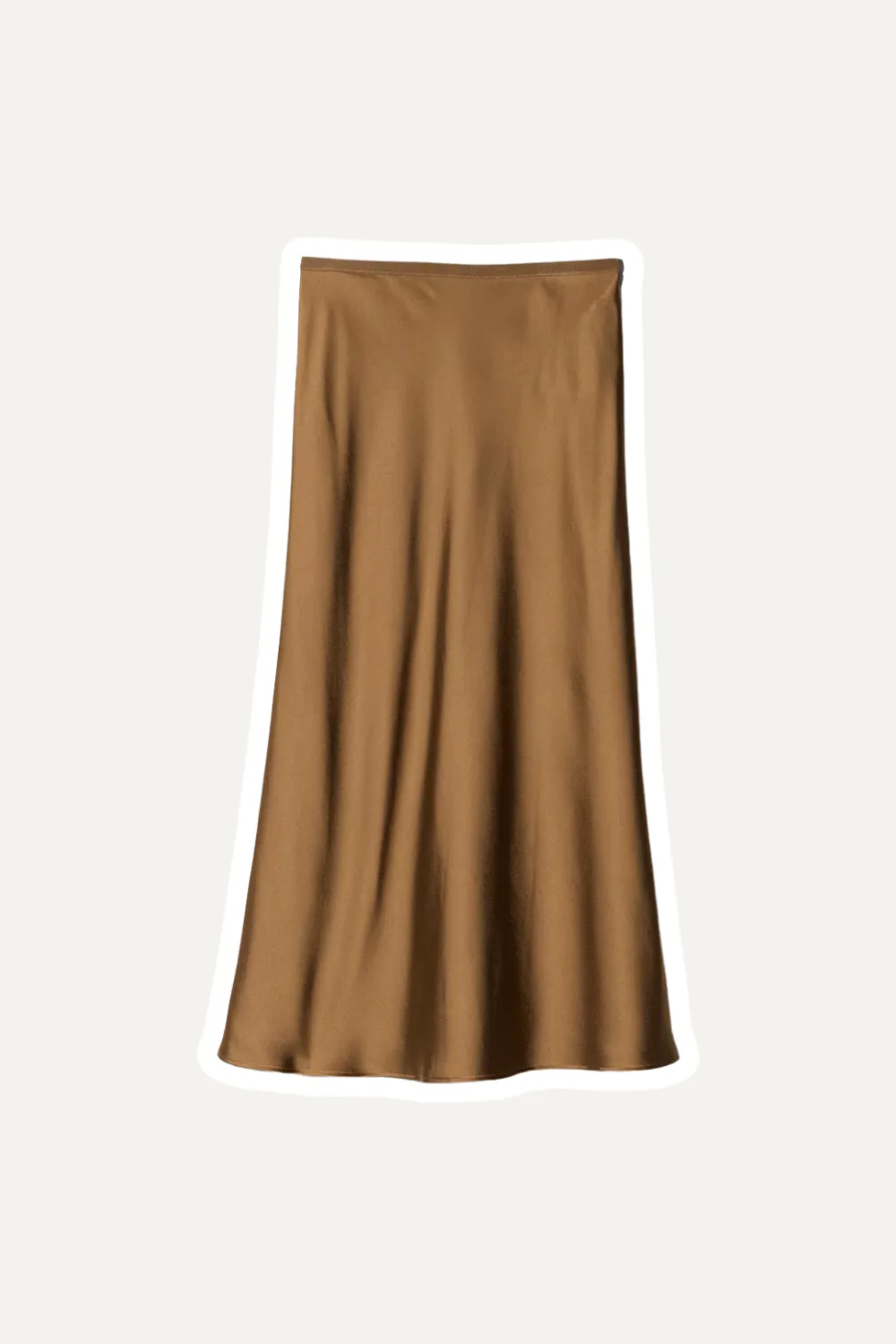 uniqlo brown satin skirt 