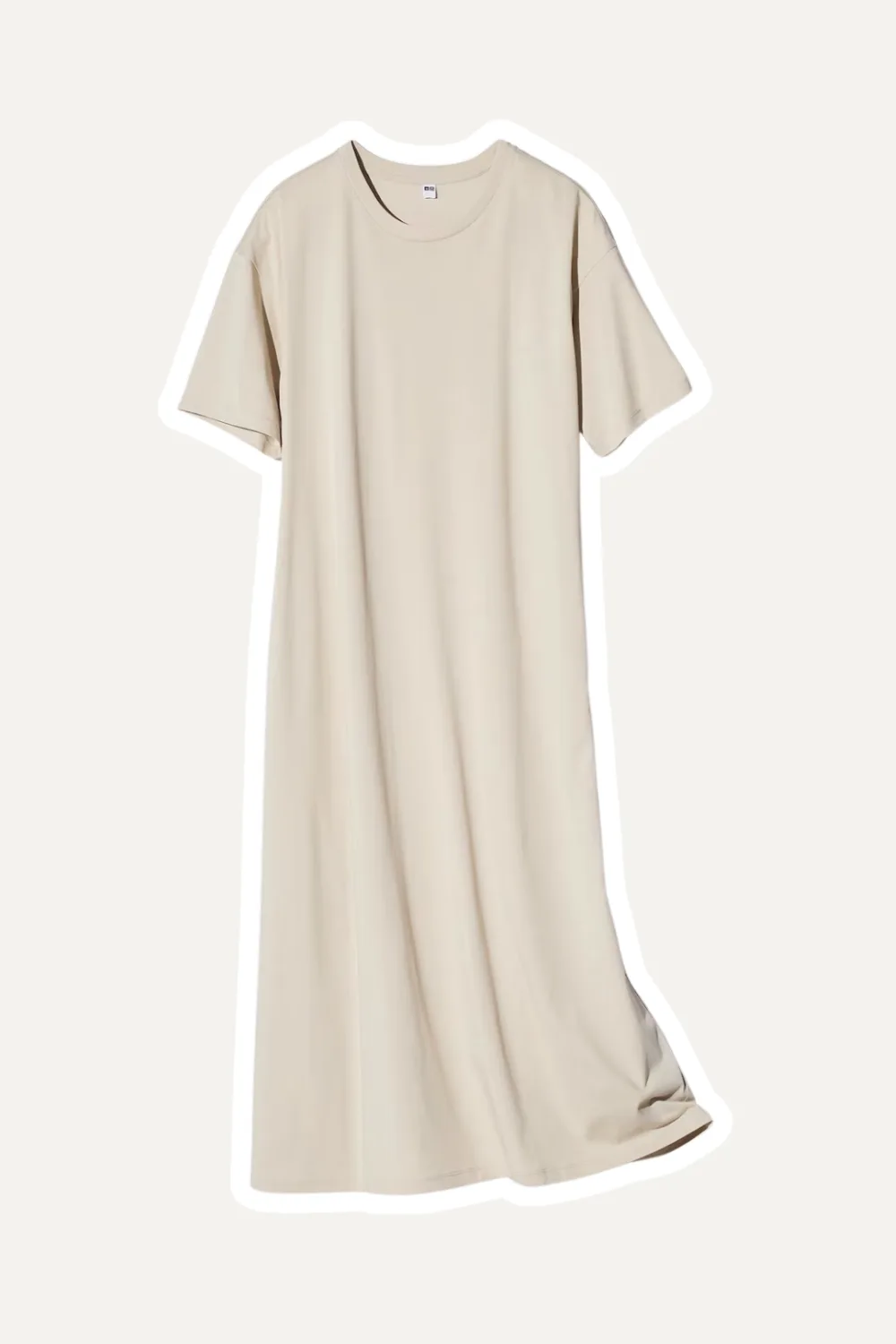 uniqlo beige t shirt dress 