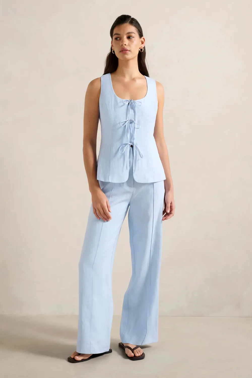 forever new light blue linen set 