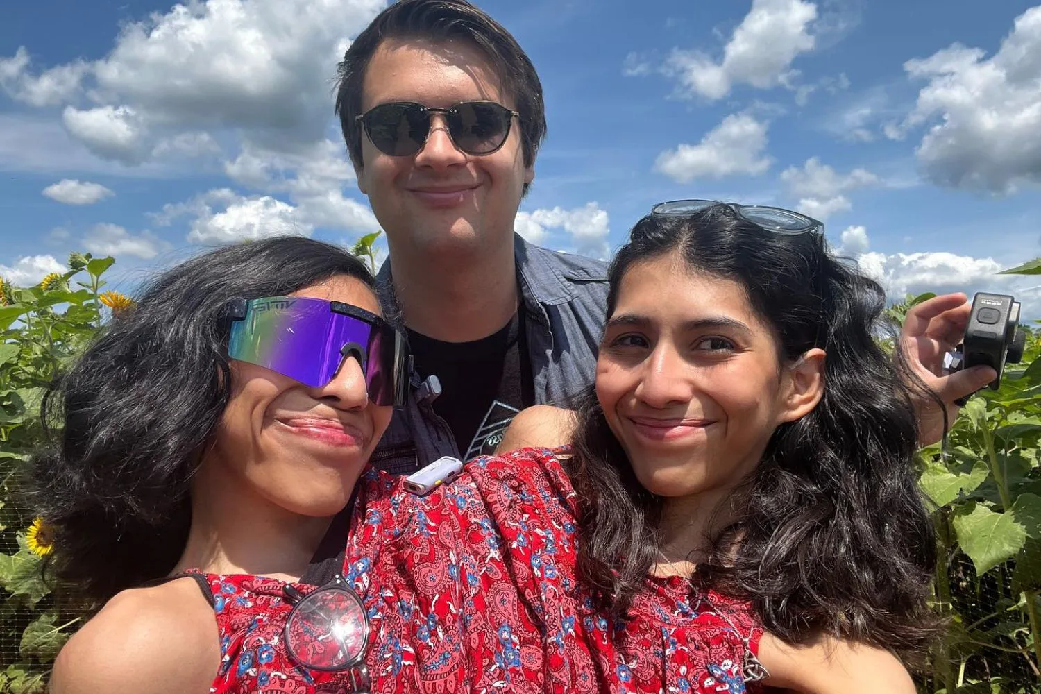 Carmen (right) and Lupita Andrade, with Carmen's husband Daniel.